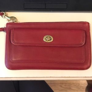 Dark red Coach wristlet